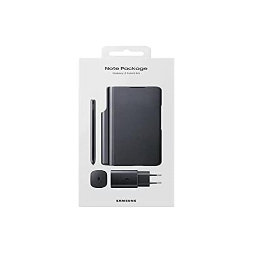 Samsung EF-FF92KKBEG Étui de Protection à Rabat en Cuir pour Galaxy Z Fold 3 5G avec S Pen et Chargeur Noir