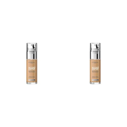 L'Oréal Paris - Fond de Teint Fluide - Hydratation 24H - Formule à l'Acide Hyaluronique - Tous les Types de Peaux - Teinte : Beige Rosé (3.R) - Accord Parfait - 30 ml (Lot de 2)