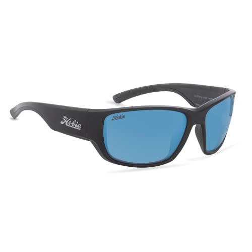 Hobie Bluefin - Gafas de sol rectangulares polarizadas, color negro satinado, OSFA, Negro satinado, Talla única