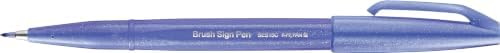 Pentel Arts Brush Sign Pen SES15C-V2X, Feutre pinceau, Indigo, Lot de 10