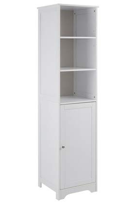 Premier Housewares Single Tall Cabinet Bathroom Tall Door Tall Bathroom Cabinet Standing Bathroom Shelving Unit Floor Standing Bathroom Storage White