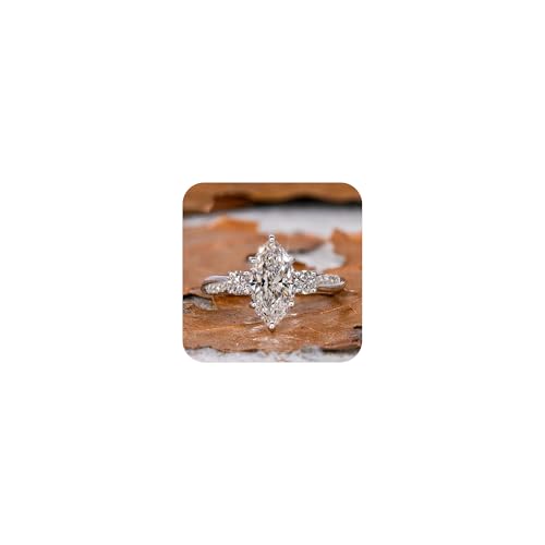 FLYYQMIAO Fashion Shiny 3.5CT Marquise Cut Engagement Ring Crystal Rings 3A CZ Diamond Topaz Cubic Zirconia Eternity Gemstone Promise Wedding Stackable Everyday Anniversary Band for Women Bride (8)