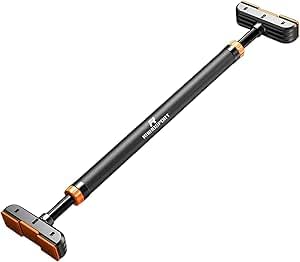 Barra de tracción ajustable de 69 cm a 92 cm, sin taladrar, barra de tracción con alfombrilla antideslizante y cierre