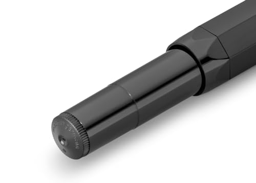 Image of Kaweco Skyline Sport Medium Nib Fountain Pen - Black, 23K Gold-Plated Steel Nib with Iridium Tip, 13 cm Compact Size, Ink Cartridge Compatible