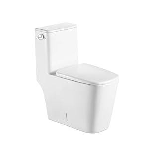 Dcolora One Piece Toilet DC OPT152 128 Power Flush Elongate Standard for Bathroom With Comfortable Soft Closing Seat 285 x 157 x 2712 Rough InGlossy White