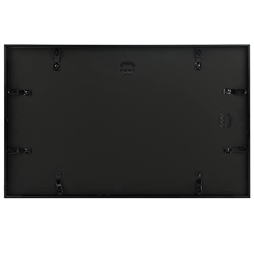 Frametory, 12X19 Picture Frame - For Two 8X10 Pictures, Aluminum Metal Molding - Two Opening Ivory Mat - Wall Display - Great For Wedding, Graduation, Engagement Photographs (Black) #TOP4