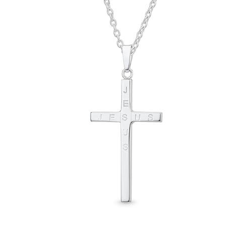 Collier croix de Jésus en argent 925 bijou quotidien discret mixte