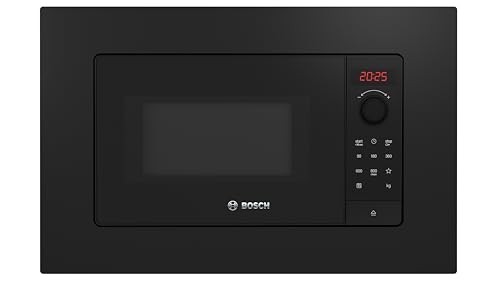 Bosch BFL623MB4 Serie 2 Einbau-Mikrowelle 38 x 60 cm 20 L 800W AutoPilot 7 Programme QuickStart LED-Display hydrolytische Reinigung Schwarzglas