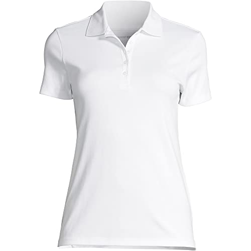 Lands' End Women's American-Grown Supima Cotton Polo Shirt White by Lands' End - Image 4