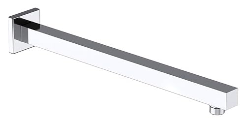 Image of JAGGER JAG203 Premium Grade Stainless Steel Square Shower Arm with Wall Flange (SQUARE, 24 inch INCH)