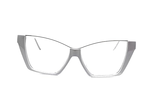 Hot Trendz Oversized Retro Cateye Clear Lens EYE GLASSES Huge Big Frame Women (grey)