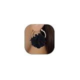 Pendientes colgantes bohemios de flores de tela colorida para mujeres, adolescentes y niñas, aretes de gota florales hechos a mano, aretes de aro de pétalo, regalo de boda, Pequeño, Zinc, Sin piedra