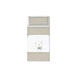 Color: blanco y lino Pirulos 34013010 - Saco nórdico, diseño osito star, algodón, 72 x 142 cm, color blanco y lino