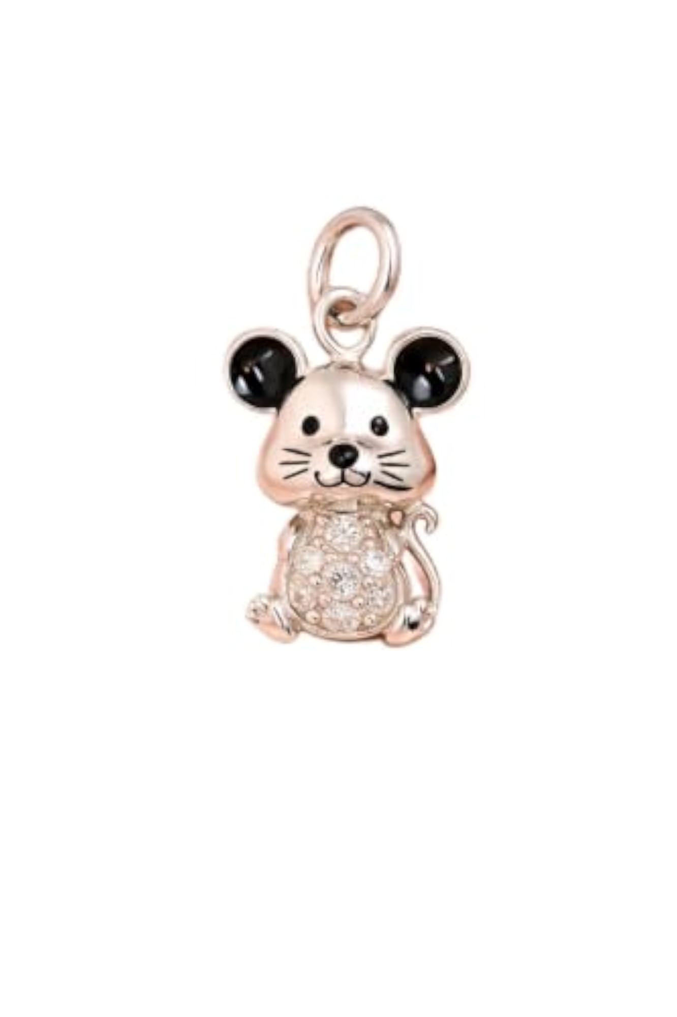 Women's 925 Sterling Silver Crystal Mouse Charm Pendant, Gift