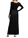DEARCASE Maxi Dress for Women Black Small Round Neck Long Sleeves Wedding Guest A-line Plain Casual Empire Waist Flowy Party Vintage Spring Fall Winter Floor Dresses with Pocket