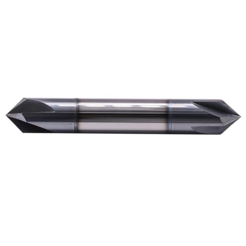 Image of 3 /8 inch 4 Flute 90 Double End Solid Carbide Chamfer End Mill - AlTiN Coated | 90 Chamfer Angle, V Groove Router, 3 /8 inch Shank 2-1 /2 inch OAL For Milling Wood, Alloy Steel, Carbon Steel, Cast Iron, Copper