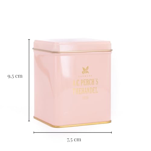 A.C. Perch’s Indian Chai Tee – 10 Pyramiden-Teebeutel in klassischer rosa Teedose – Wärmende Chai-Mischung mit Zimt, Ingwer & rotem Pfeffer – Elegantes Geschenk oder Aufbewahrungsdose