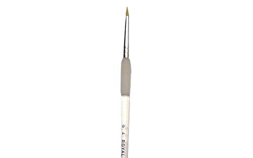 Royal Brush Sg255-4 Royal & Lang Nickel Soft-Grip Short Round Paintbrush, Gold Taklon, Size 4, 4 #TOP8
