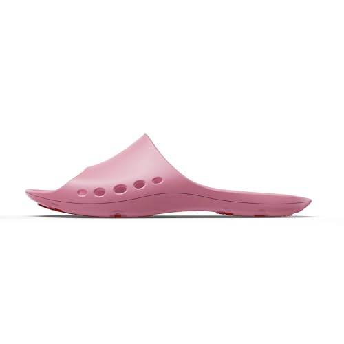 Image of KENROLL KW211 Non Slip Shower Slides, Thin Flat EVA Slippers | 7 drainage holes (5 side+2 bottom), rubber anti-slip patches, lightweight, for pool beach dorm gym, unisex, barefoot feel