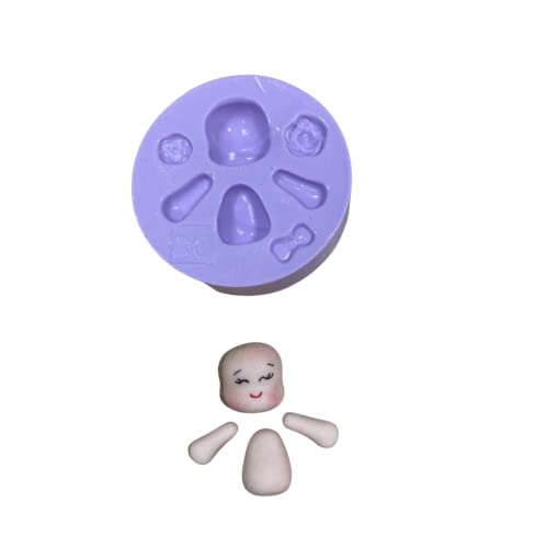 F1114 MOLDE DE SILICONE BONEQUINHA CORPO CONFEITARIA BISCUIT