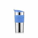 Bodum 12oz Double Wall Insulated Travel Mug with Lid, Stainless Steel w/Silicone Sleeve, Matisse