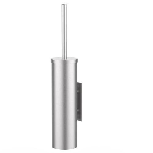 Image of Stainless Steel Toilet Brush and Holder Set Brushed Silver Heavy Duty Toilet Bowl Brush with Long Handle for Bathroom and Farmhouse (Silver-2)