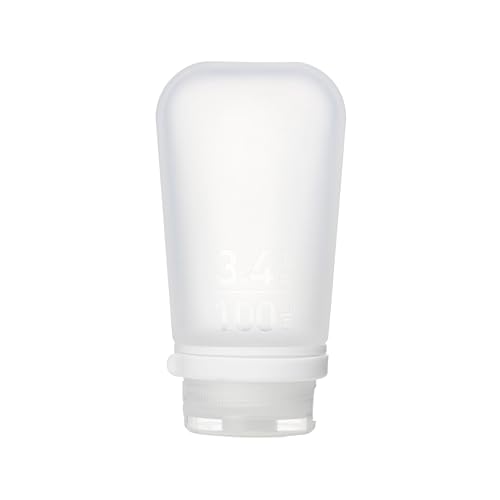 Image of humangear GoToob+ (Large) | Refillable Silicone Travel Bottle | Locking Lid | Food-Safe Material | Clear, Large (3.4 fl.oz.; 100ml)