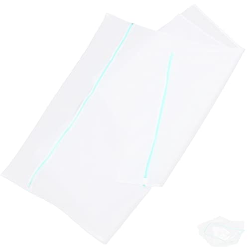 FOMIYES 2pcs Laundry Bags Zipper Fine Mesh Washing Bag Set for Socks Bras Gloves Reusable Large for Home and Travel Use