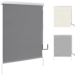 Estor Exterior Sol WOLTU Toldo Vertical Exterior Persiana Enrollable Estor Enrollable Impermeable Estor para Balcón Terraza Jardín Pantalla de Privacidad Toldo de Balcón Protección Solar Extensible 100x140cm Gris oscuro