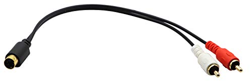 Zdycgtime S-Video 4 Pin Mini Din Y Splitter Cable Gold Plated Combo 4 Pin Mini Din S-Video Male To 2 Rca Male Audio Y Splitter Extension Adapter Cable(25Cm/10Inch) #TOP3