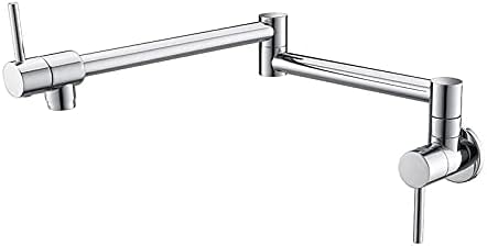 Rubinetto per lavello da Cucina per Bar Agriturismo Commerciale, Rubinetto riempitivo per pentole, Rubinetto da Cucina Pieghevole a Parete, Rubinetto per lavabo monoforo Freddo in Oro Rosa, Rubinetto