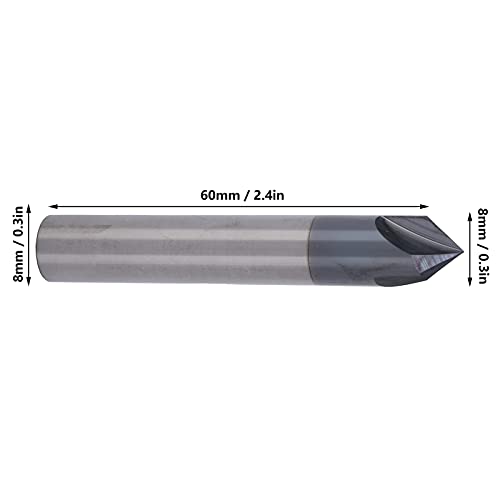 Image of 3 Flute 90 Chamfer End Mill, Tungsten Steel Milling Cutter Bit, High Hardness Cnc Polishing Carving Tools for Chamfering, Deburring (D8*90*60L), ANKROYUdey8zx45hg-13