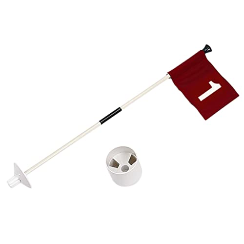 MUELODSIC 1set Golf Training Flag Kit Golf Flag Base for Backyard Putting Practice Nylon Material Weather-resistant Design Improve Accuracy Targeting