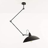 MATERIAL: Die flexible Leuchte für die Decke besteht aus Metall. Dessen schlichte Optik passt als Retro Highlight perfekt über Deinen Esstisch in Wohnzimmer, Esszimmer und Küche oder ins Jugendzimmer.