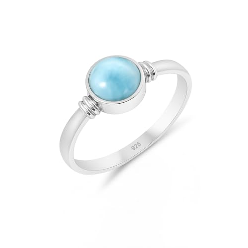 Bague de promesse Larimar et argent, le cadeau symbolique idéal pour sceller votre amour