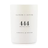 Sacred + Divine 444 "Protection Scented Candle, Gardenia and Vetiver