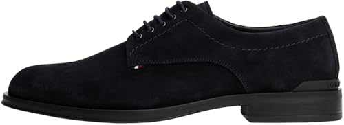 Tommy Hilfiger Zapatos Derby Hombre Corporate de Ante, Azul (Desert Sky), 43