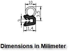 Small Bulb Rubber Seal for Electric Panel Boards - Length 25 Feet (7.65 M)