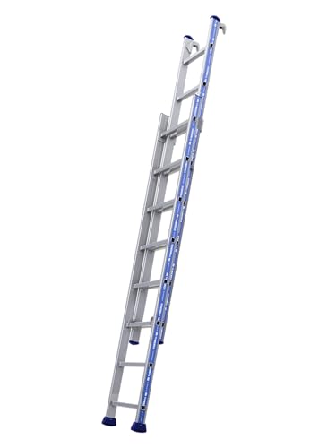 TUBESCA- Ã‰chelle à coulisse à main - 2 plans - 2 x 6 marches - Platinium