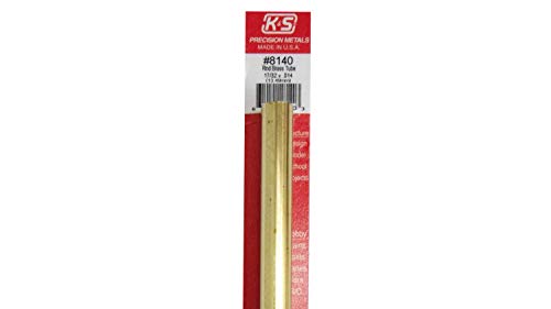 K & S Engineering #140 17/32x12 Round Brass Tube - Thumbnail 2