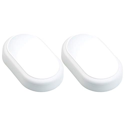 Luminea Feuchtraumlampe: 2er-Set stoßfeste LED-Feuchtraumleuchten, 1.050 lm, 15 W, 4000 K, IP54 (Decken-Lampen)