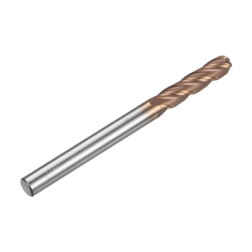 Image of HARFINGTON Ball Nose End Mill 4 Flute 1 /4 inch Diameter 1 /4 inch Shank Tungsten Carbide TiAlN Coated Spiral CNC Router Bits 1-1 /8 inch Cutting Length Single End Ball Cutting Tool for Carving Engraving