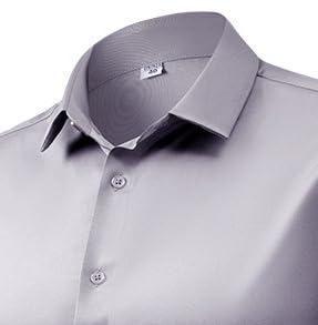 Camicia da Uomo A Maniche Lunghe in Raso di Seta con Gemelli, Camicie Eleganti, Casual, Lucide, con Bottoni, di Lusso, per Feste, Balli di Fine Anno, Matrimonio, Lavoro, Top Non Stirabile