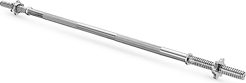 Gymtek Barras cortas – Barra larga de 120 cm de longitud – Ø 28 mm – Entrenamiento de fuerza – Fitness – Levantamiento de pesas – Barra de pesas – Pesas – Pesas – Acero endurecido – Cierres de