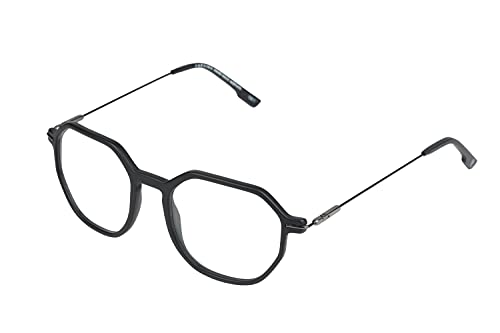 Image of Faddish Anti-glare Hexagon Unisex Spectacle Frame with UV400 & Bluelight Blocking Computer Glasses for Eye Protection from Bluelight by Computer Mobile(HEX C5N BBL|Blue Block|UV400|Burgandy)