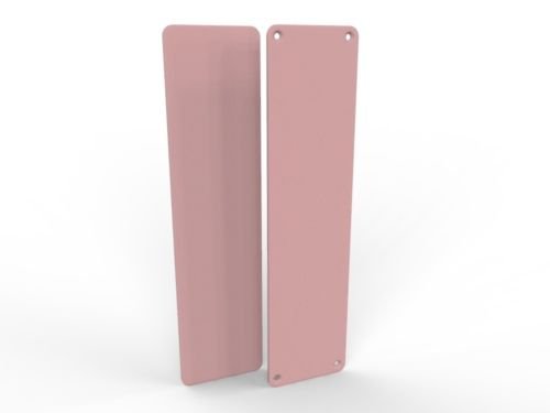 Door Push Finger Plate Protector Acrylic Panel Screw Holes (350x75mm, Frosted Pink)
