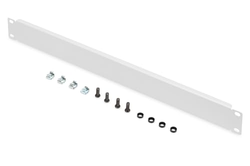 DIGITUS 19" osłona zaślepiająca - 1U - maskownica do szaf sieciowych i serwerowych - osłona rack - wraz z materiałem montażowym - blacha stalowa - malowana proszkowo - szara