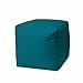 HomeRoots Vinyl-Backed Canvas 17 Cool Dark Teal Solid Color Indoor Outdoor Pouf Ottoman