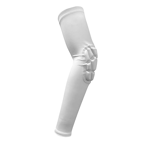 Happyyami Elbow Protector Comfortable Fit for Basketball Cycling White Size l Sports Arm Sleeve