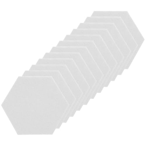 Zerodeko 12 Stück Teiliges Selbstklebendes Sechseckiges Filz wandpaneel Schallabsorbierende Akustikplatten Mittlere Weiß Vielseitig als Dekorative Schalldämmung für Büro...